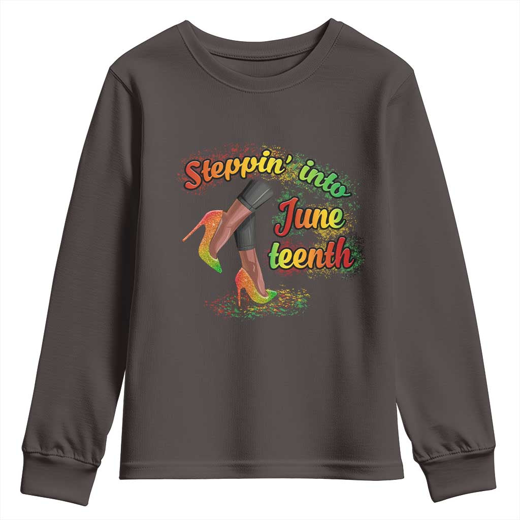 Stepping Into Juneteenth Youth Sweatshirt High Heels African American Black History TS02
