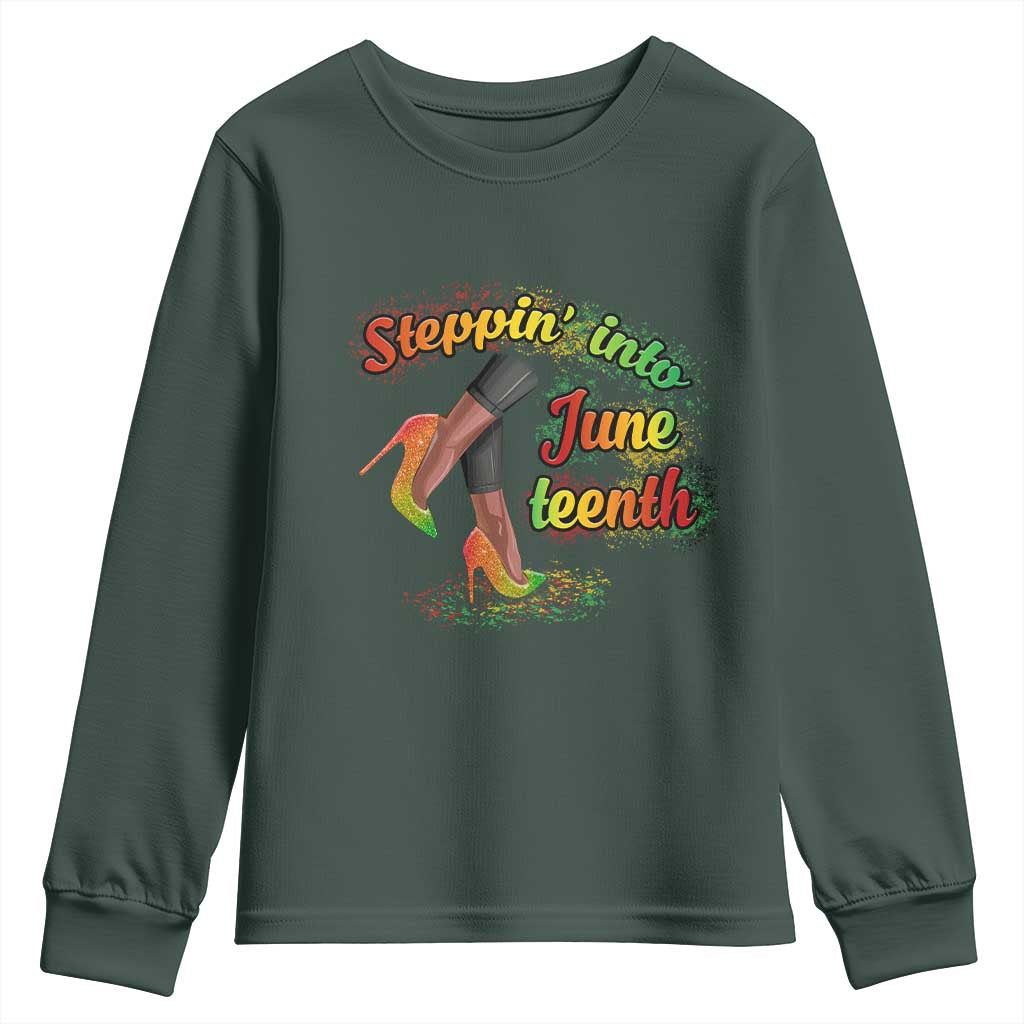 Stepping Into Juneteenth Youth Sweatshirt High Heels African American Black History TS02