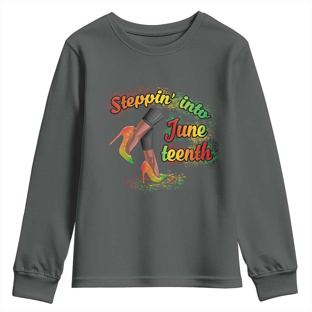 Stepping Into Juneteenth Youth Sweatshirt High Heels African American Black History TS02
