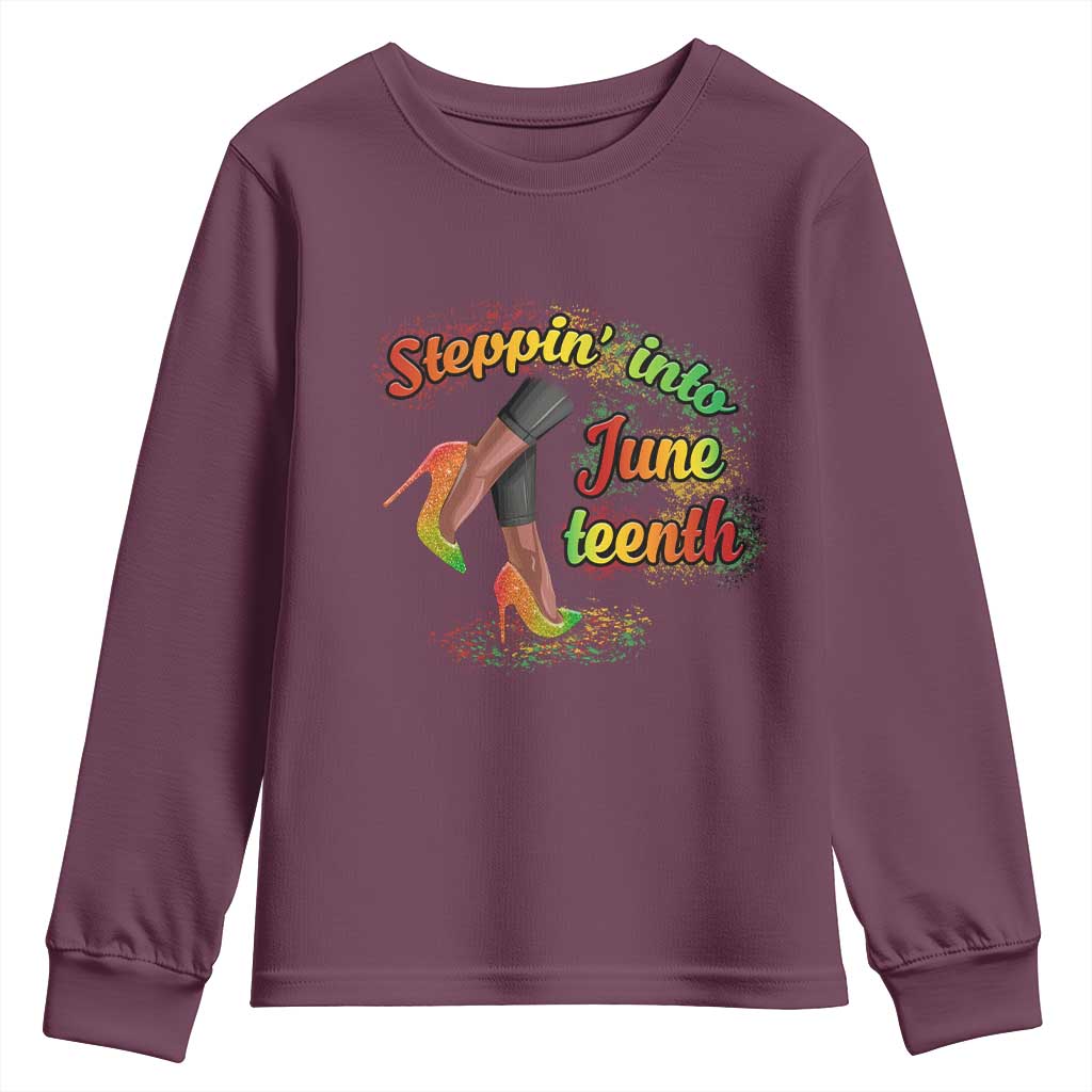 Stepping Into Juneteenth Youth Sweatshirt High Heels African American Black History TS02