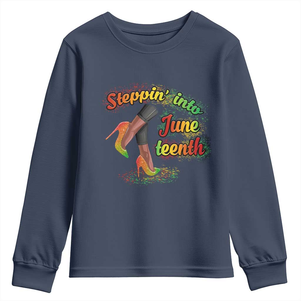 Stepping Into Juneteenth Youth Sweatshirt High Heels African American Black History TS02
