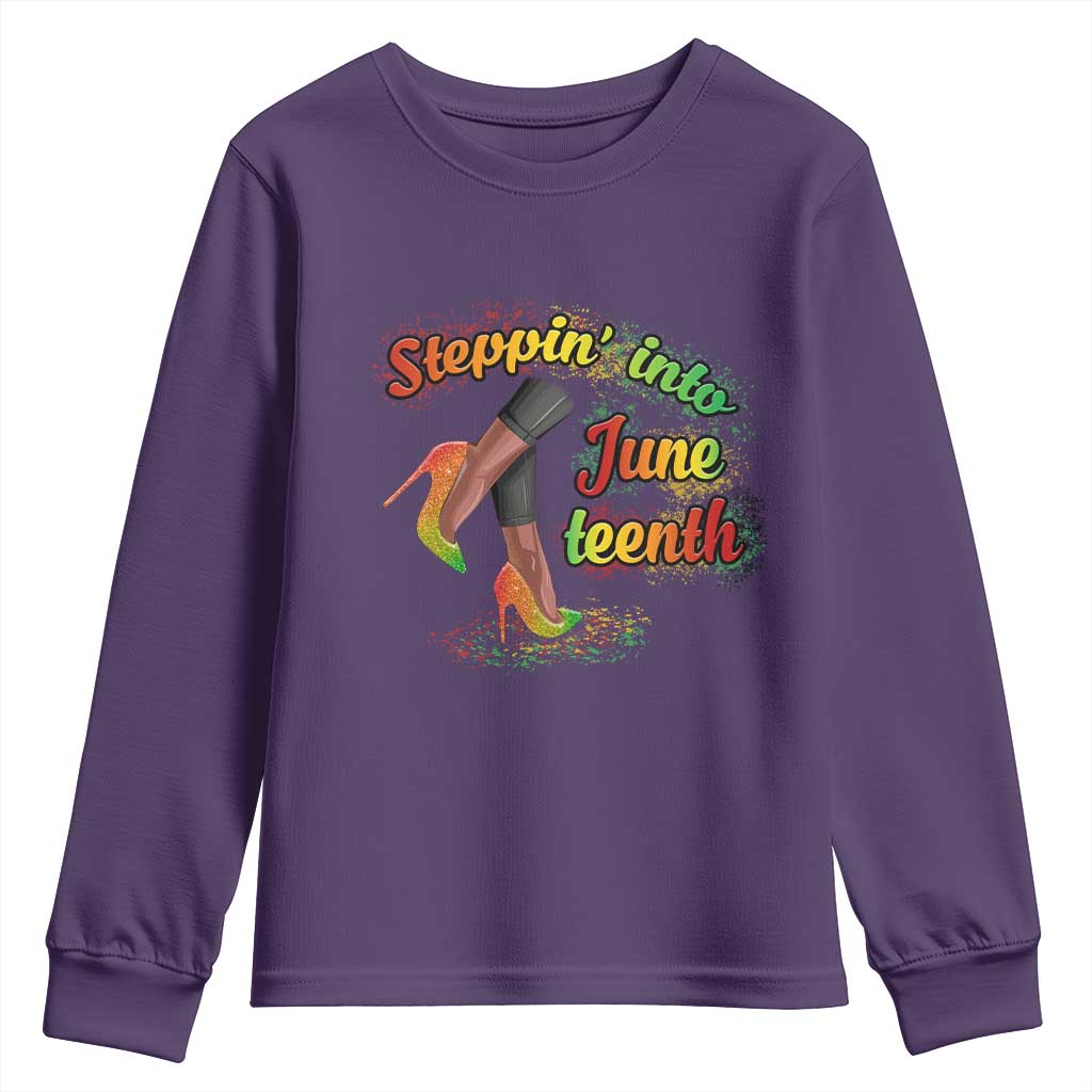 Stepping Into Juneteenth Youth Sweatshirt High Heels African American Black History TS02