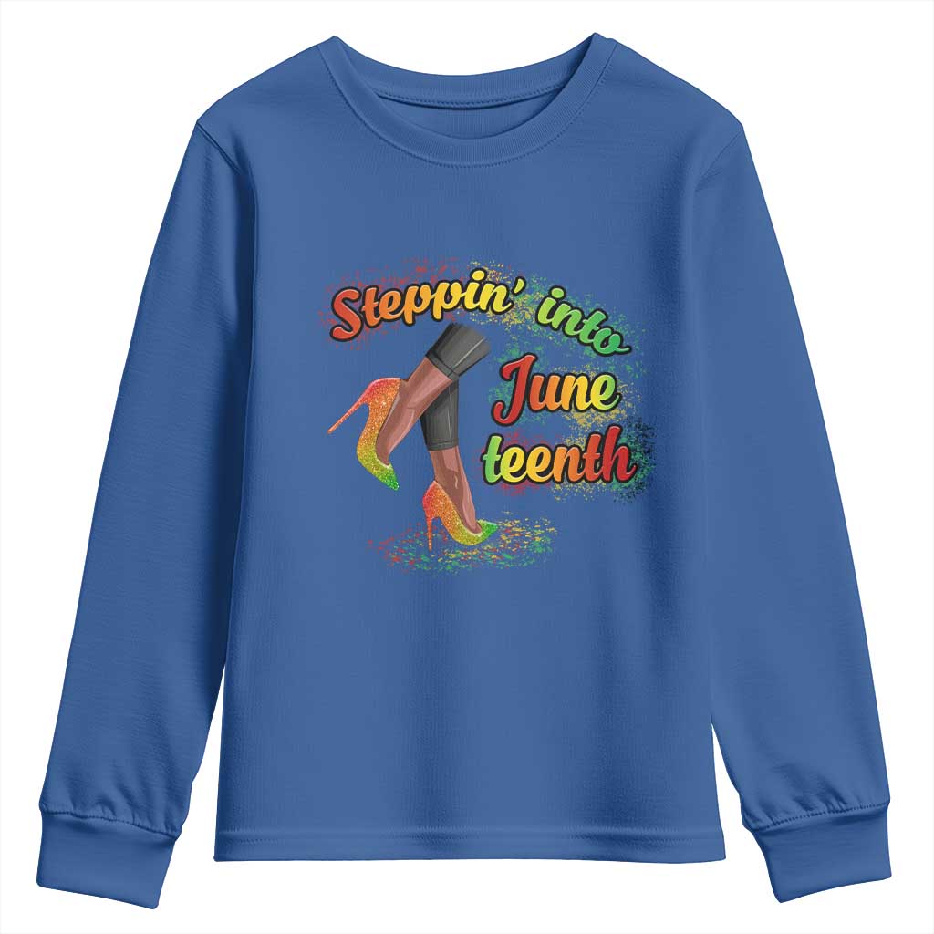 Stepping Into Juneteenth Youth Sweatshirt High Heels African American Black History TS02