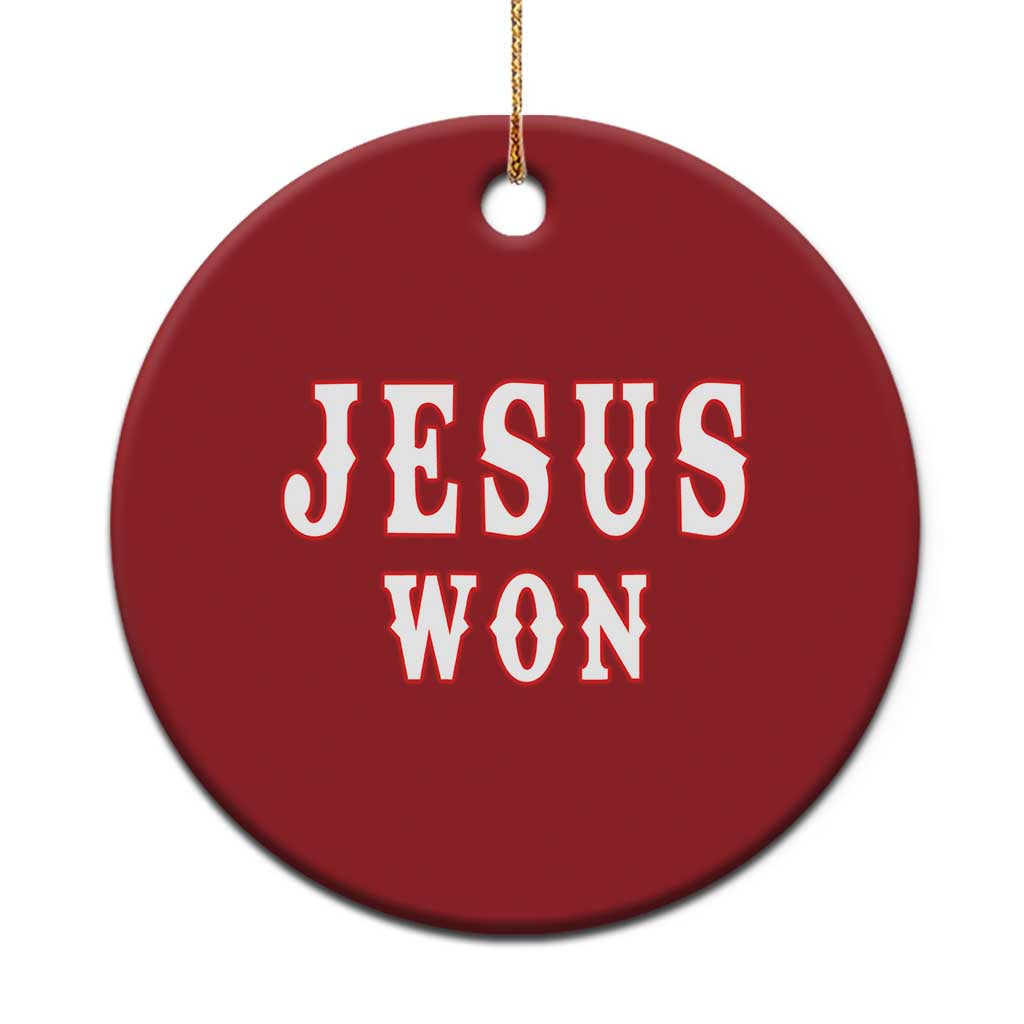 Jesus Won Christmas Ornament Christianity Religion TS02