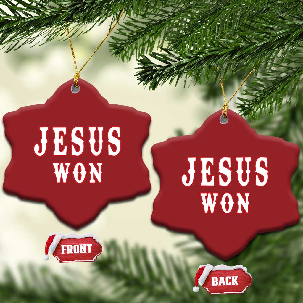 Jesus Won Christmas Ornament Christianity Religion TS02