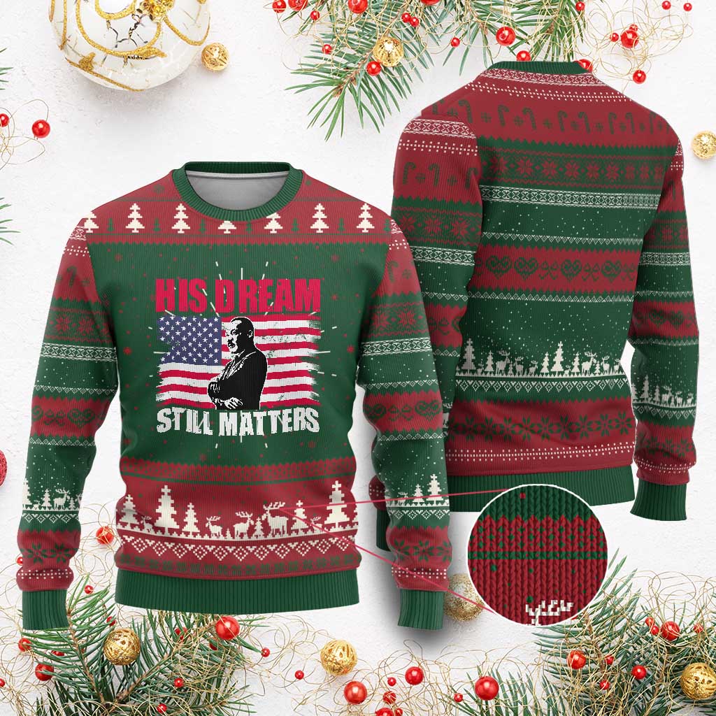 MLK Knit Sweatshirt His Dream Still Matters Martin Luther King TS02