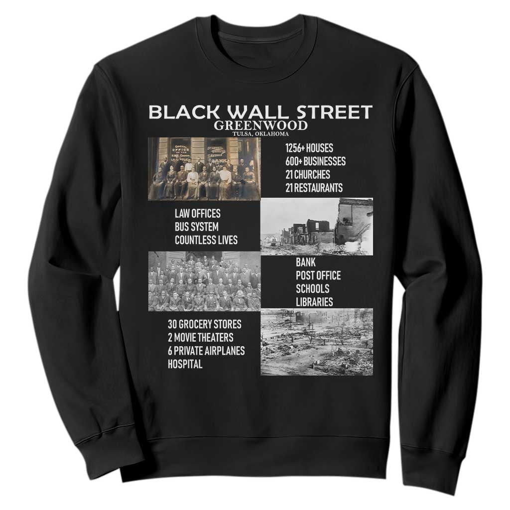 Black Wall Street Sweatshirt Greenwood African American Remembrance TS02