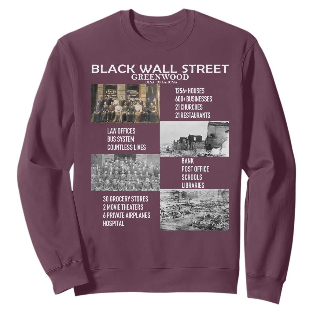 Black Wall Street Sweatshirt Greenwood African American Remembrance TS02
