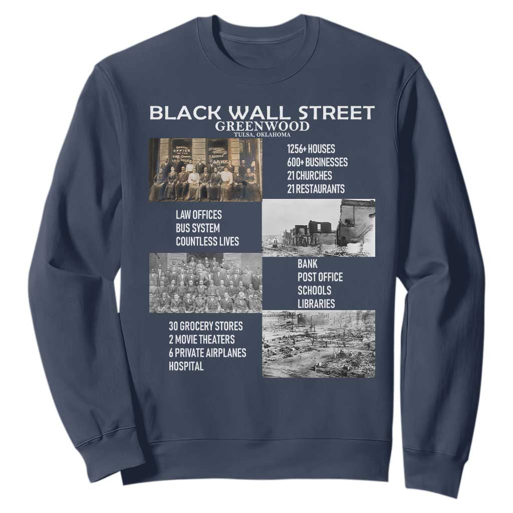 Black Wall Street Sweatshirt Greenwood African American Remembrance TS02