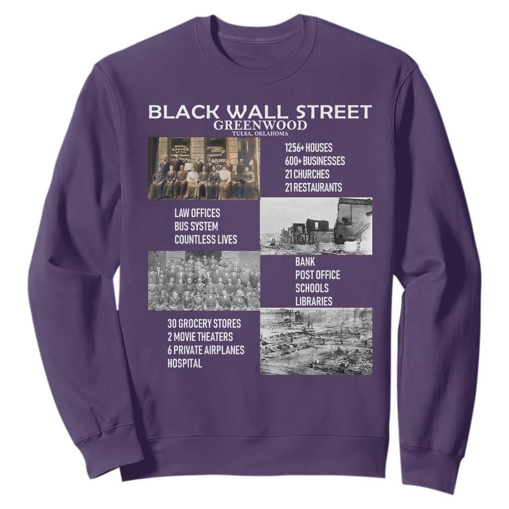 Black Wall Street Sweatshirt Greenwood African American Remembrance TS02