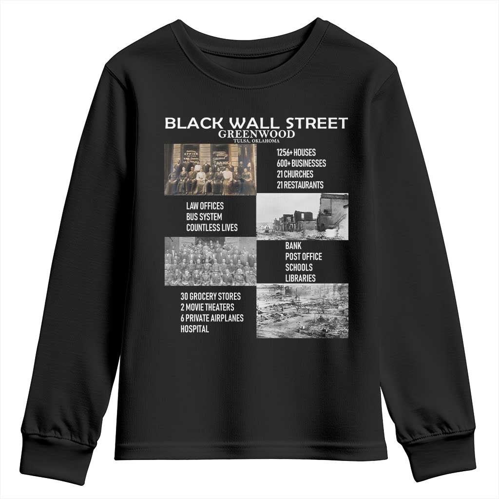 Black Wall Street Youth Sweatshirt Greenwood African American Remembrance TS02