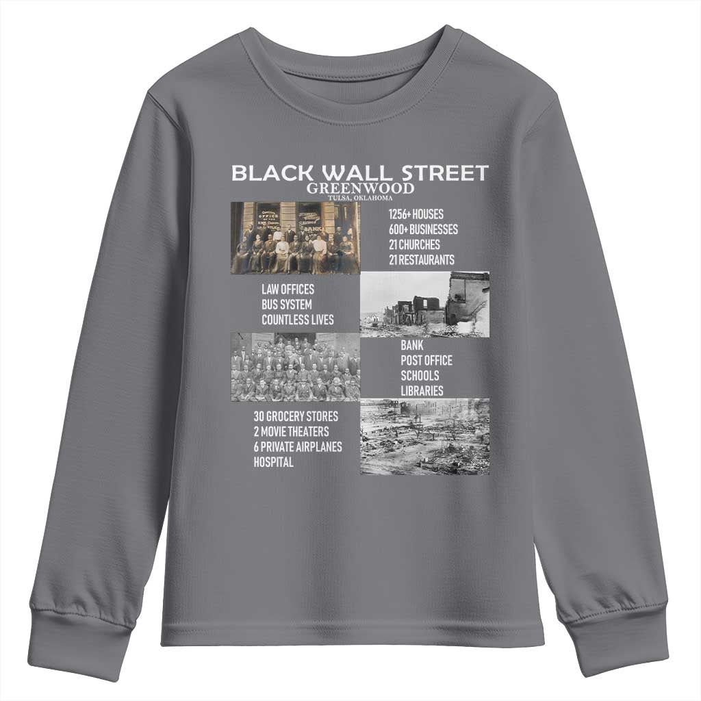Black Wall Street Youth Sweatshirt Greenwood African American Remembrance TS02