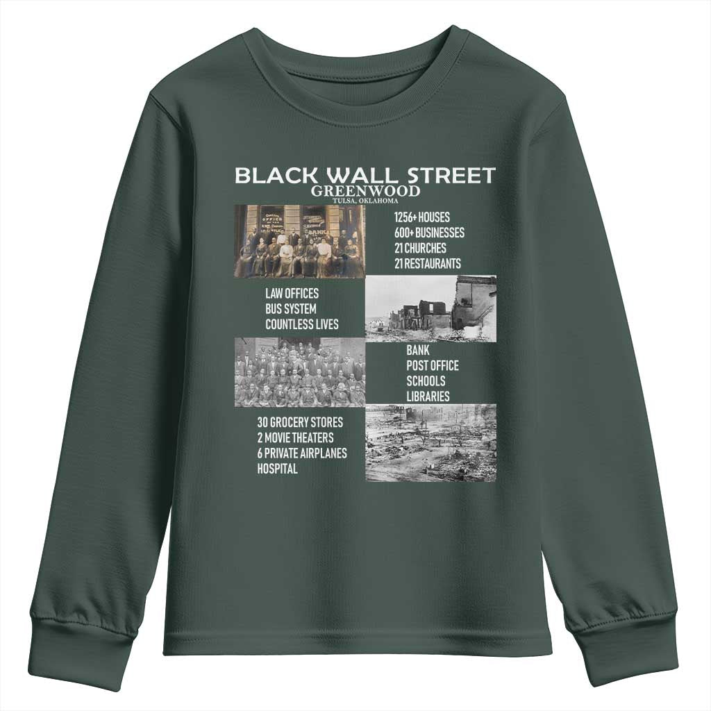 Black Wall Street Youth Sweatshirt Greenwood African American Remembrance TS02