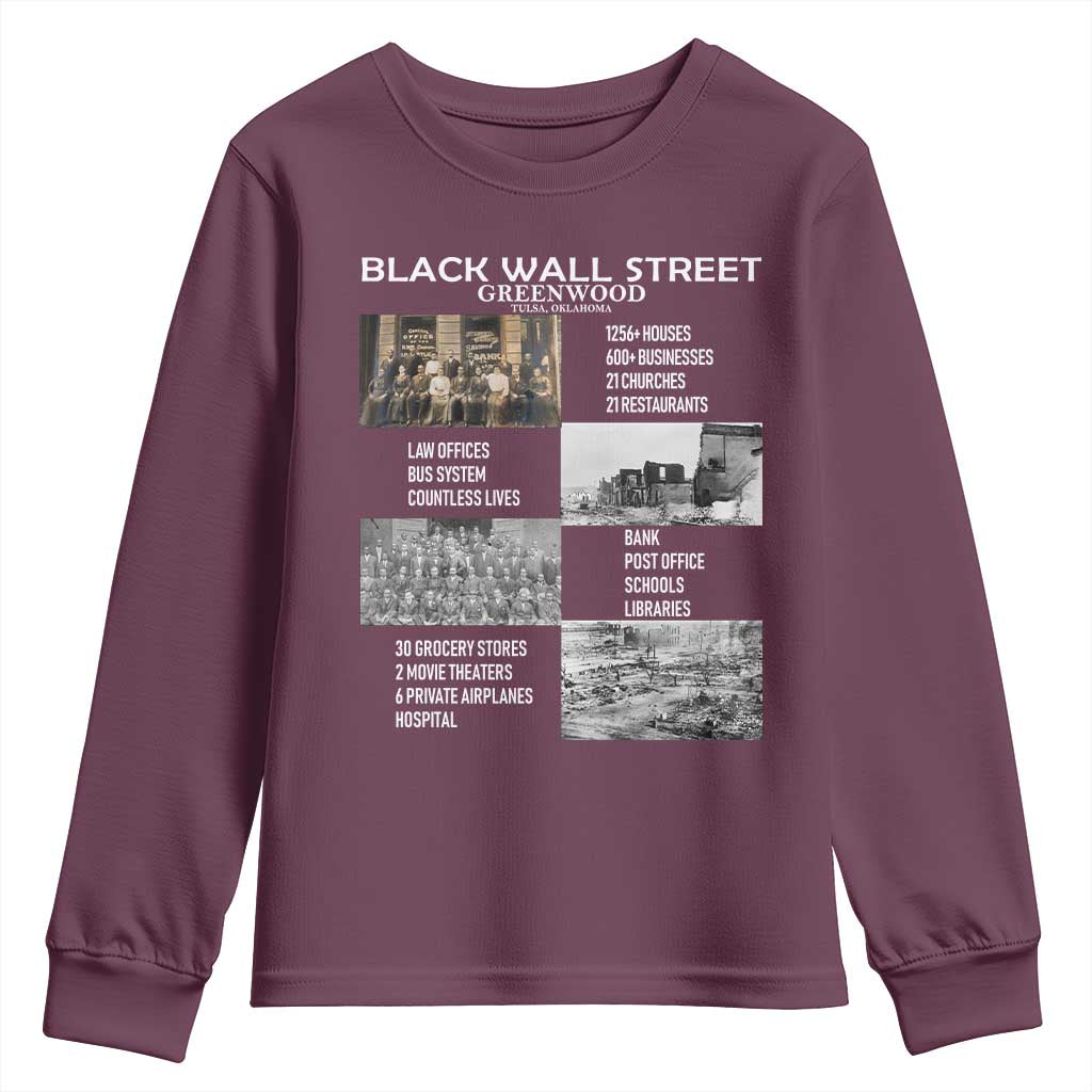 Black Wall Street Youth Sweatshirt Greenwood African American Remembrance TS02