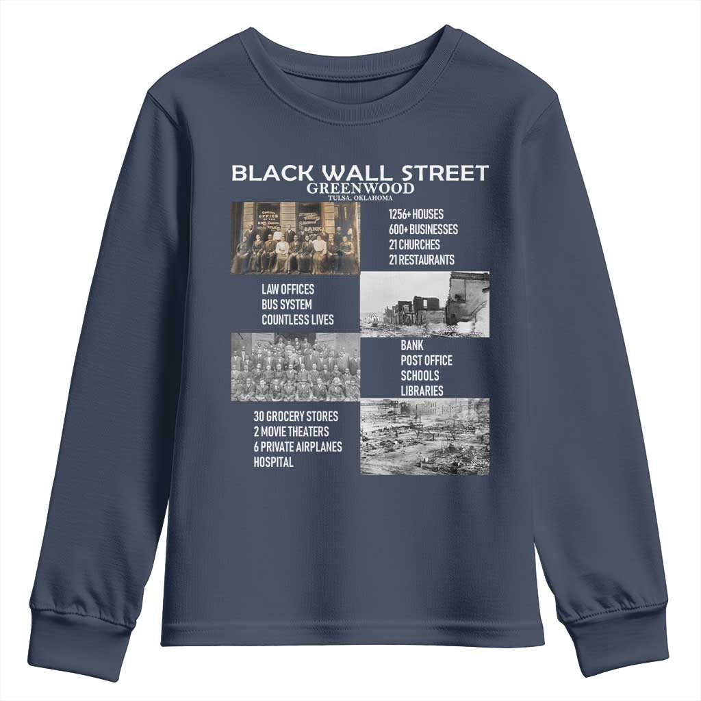 Black Wall Street Youth Sweatshirt Greenwood African American Remembrance TS02