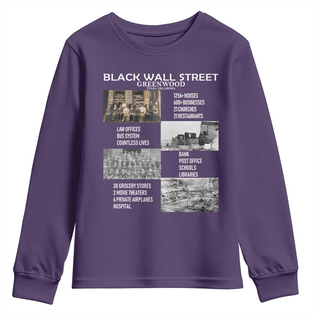 Black Wall Street Youth Sweatshirt Greenwood African American Remembrance TS02