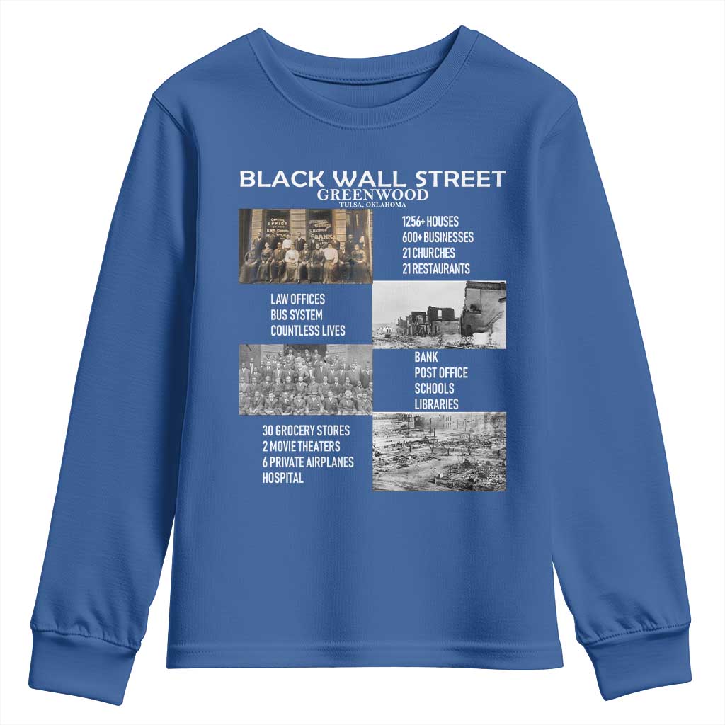 Black Wall Street Youth Sweatshirt Greenwood African American Remembrance TS02