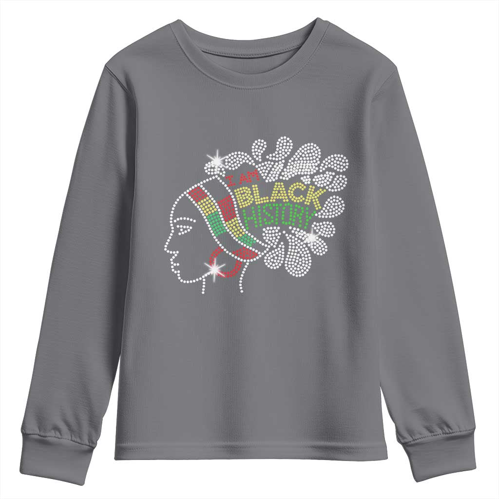 I Am Black History Youth Sweatshirt Black Girl Sparkling TS02
