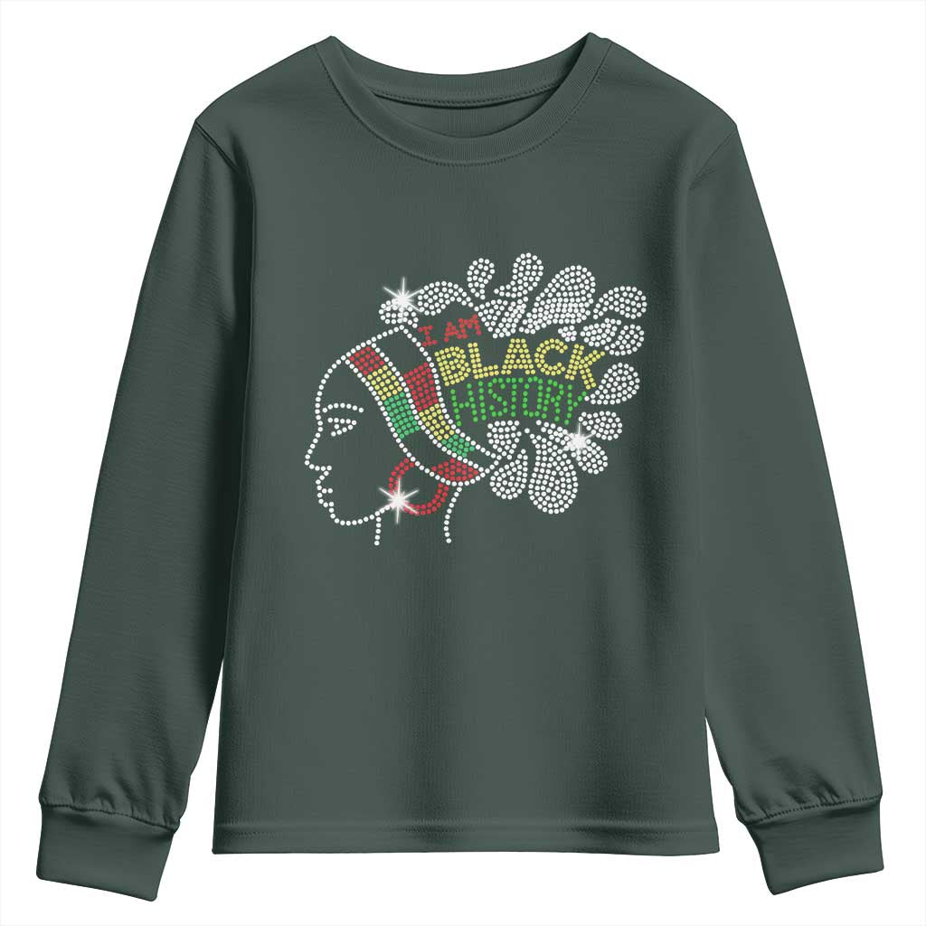 I Am Black History Youth Sweatshirt Black Girl Sparkling TS02