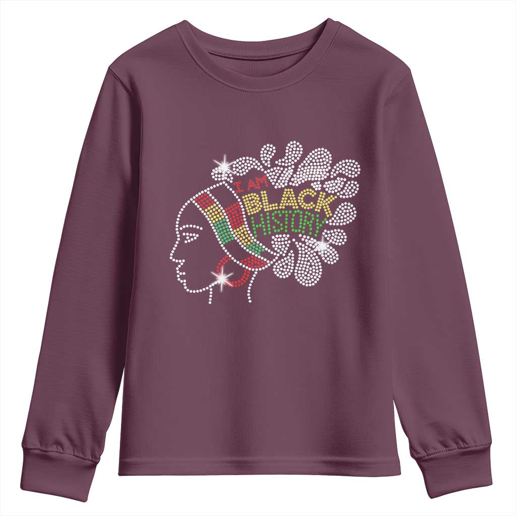I Am Black History Youth Sweatshirt Black Girl Sparkling TS02
