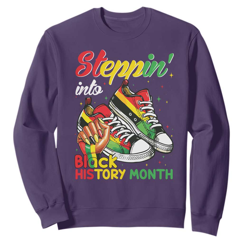 Stepping Into Black History Month Sweatshirt Proud Black Girls Sneakers TS02