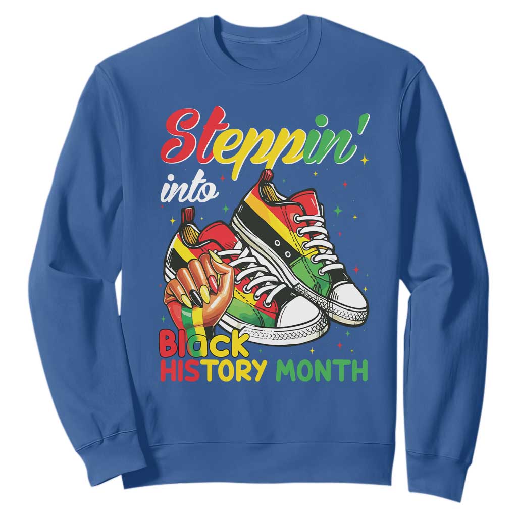 Stepping Into Black History Month Sweatshirt Proud Black Girls Sneakers TS02
