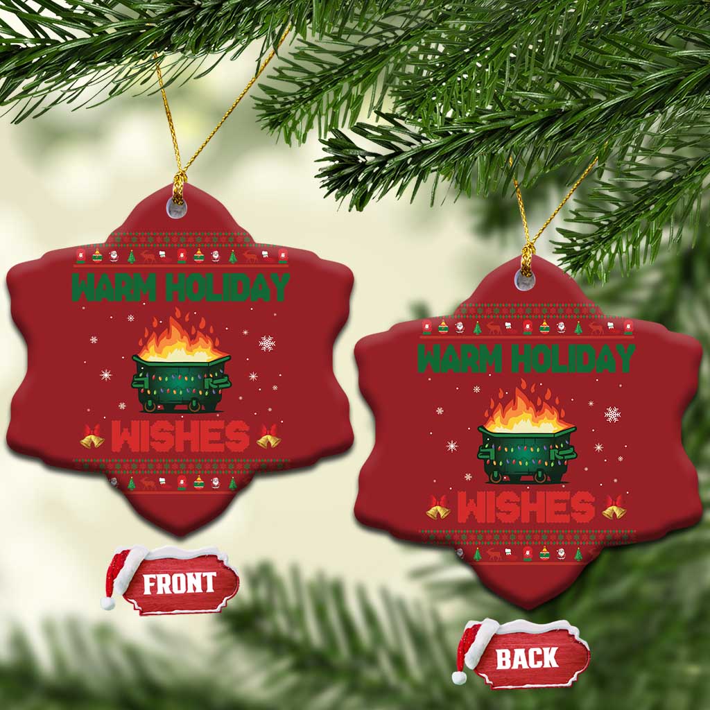Xmas Dumpster Fire Christmas Ornament Warm Holiday Wishes TS02