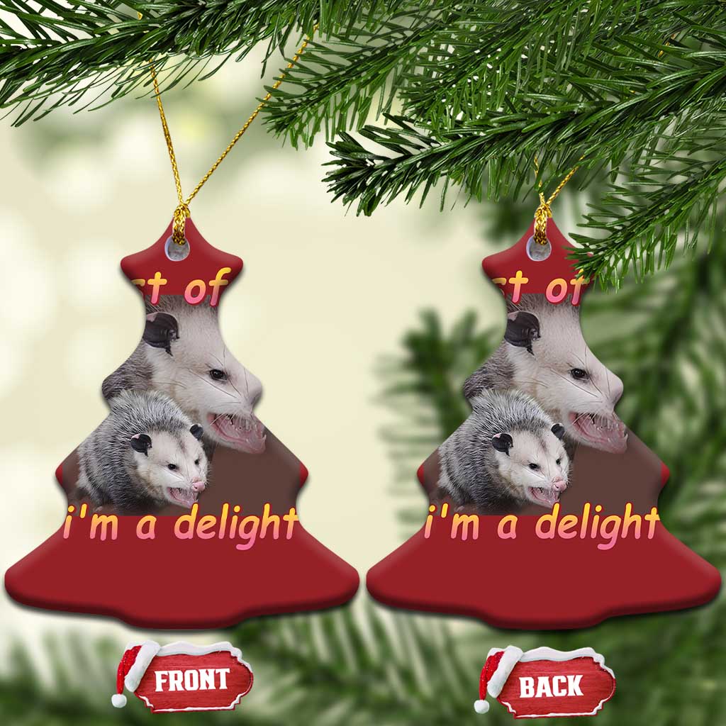 Funny Opossum Christmas Ornament First Of All I'm A Delight TS02