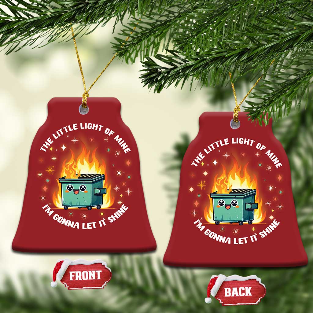 Groovy Dumpster Fire Christmas Ornament The Little Light Of Mine I'm Gonna Let It Shine TS02