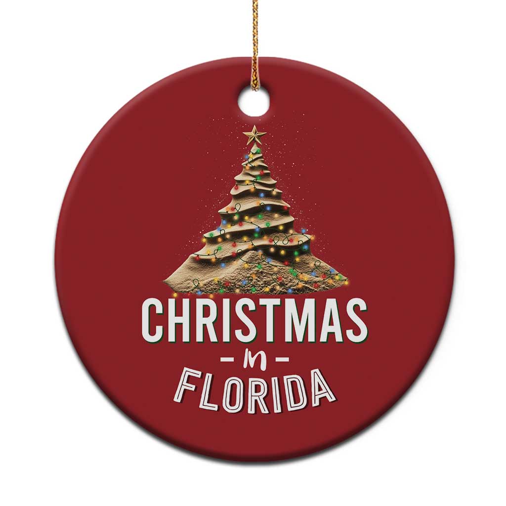 Christmas In Florida Christmas Ornament Sand Xmas Tree Lights Family Vacation TS02