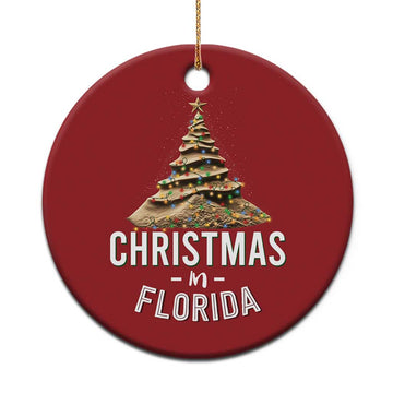 Christmas In Florida Christmas Ornament Sand Xmas Tree Lights Family Vacation TS02