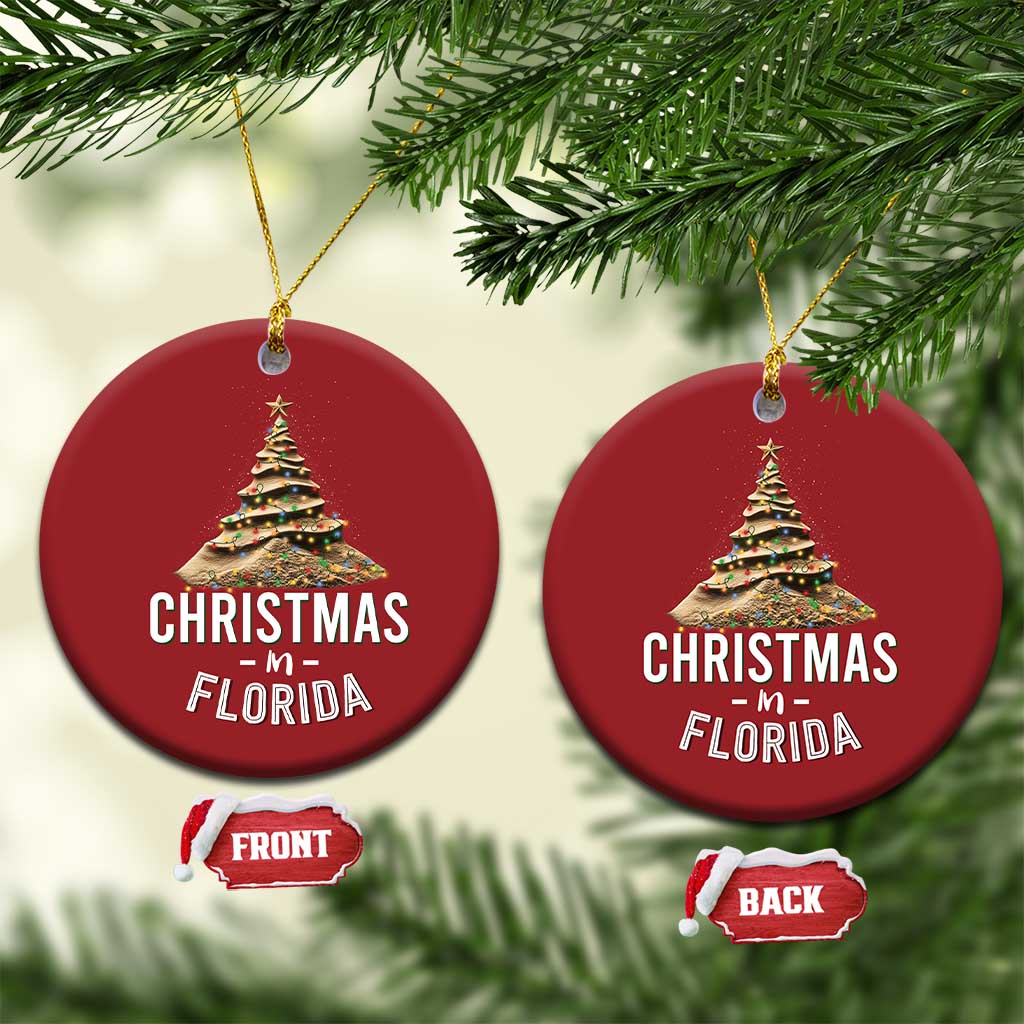 Christmas In Florida Christmas Ornament Sand Xmas Tree Lights Family Vacation TS02