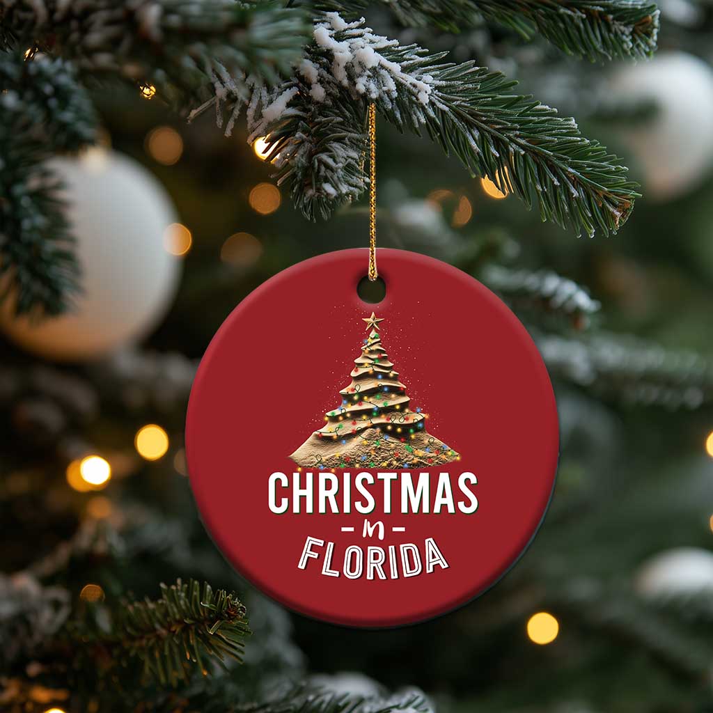 Christmas In Florida Christmas Ornament Sand Xmas Tree Lights Family Vacation TS02