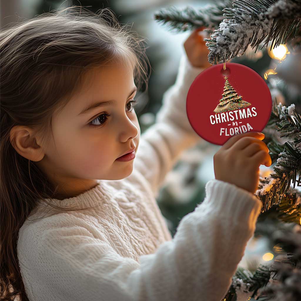 Christmas In Florida Christmas Ornament Sand Xmas Tree Lights Family Vacation TS02