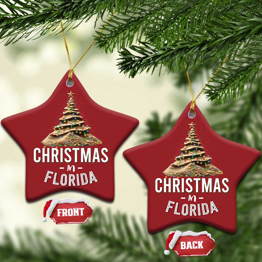 Christmas In Florida Christmas Ornament Sand Xmas Tree Lights Family Vacation TS02