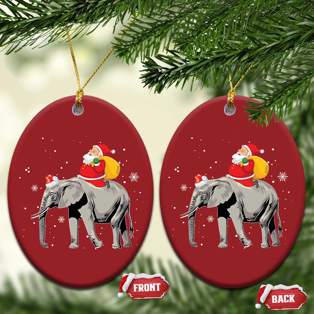 Xmas Santa Riding Elephant Christmas Ornament Xmas Tree Light Funny Festive TS02