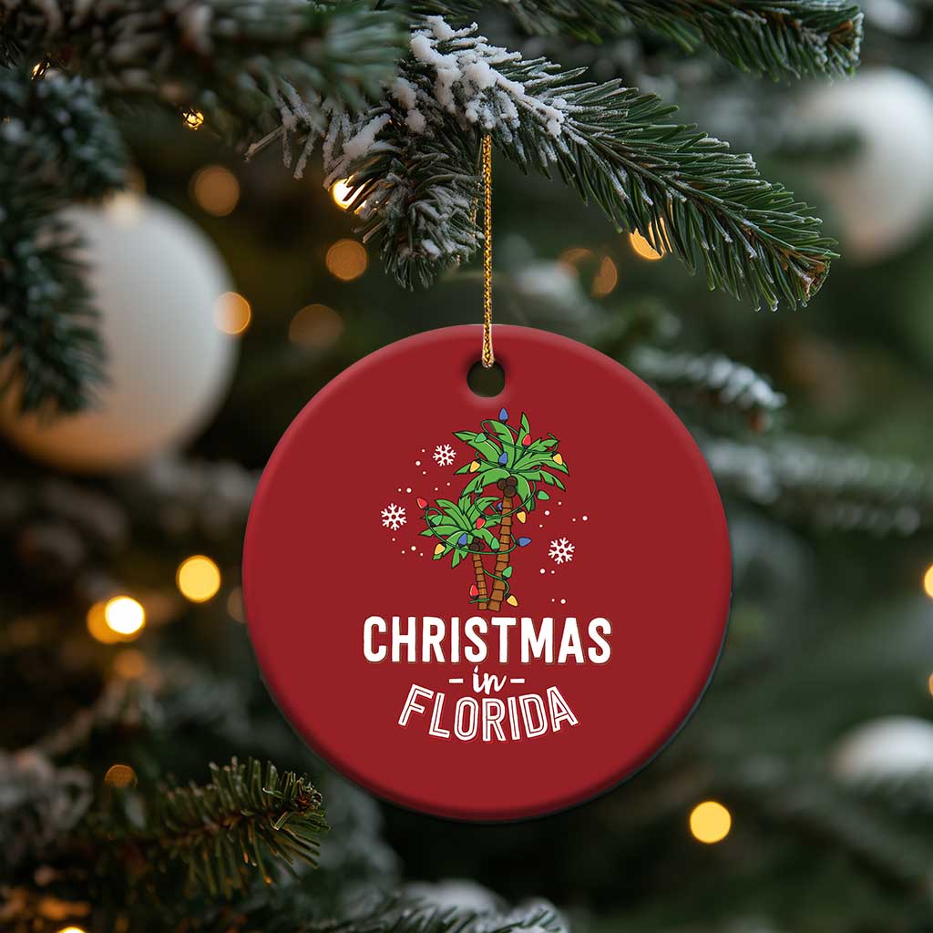 Xmas In Florida Christmas Ornament Deck The Palm Trees Matching Family Vacation TS02
