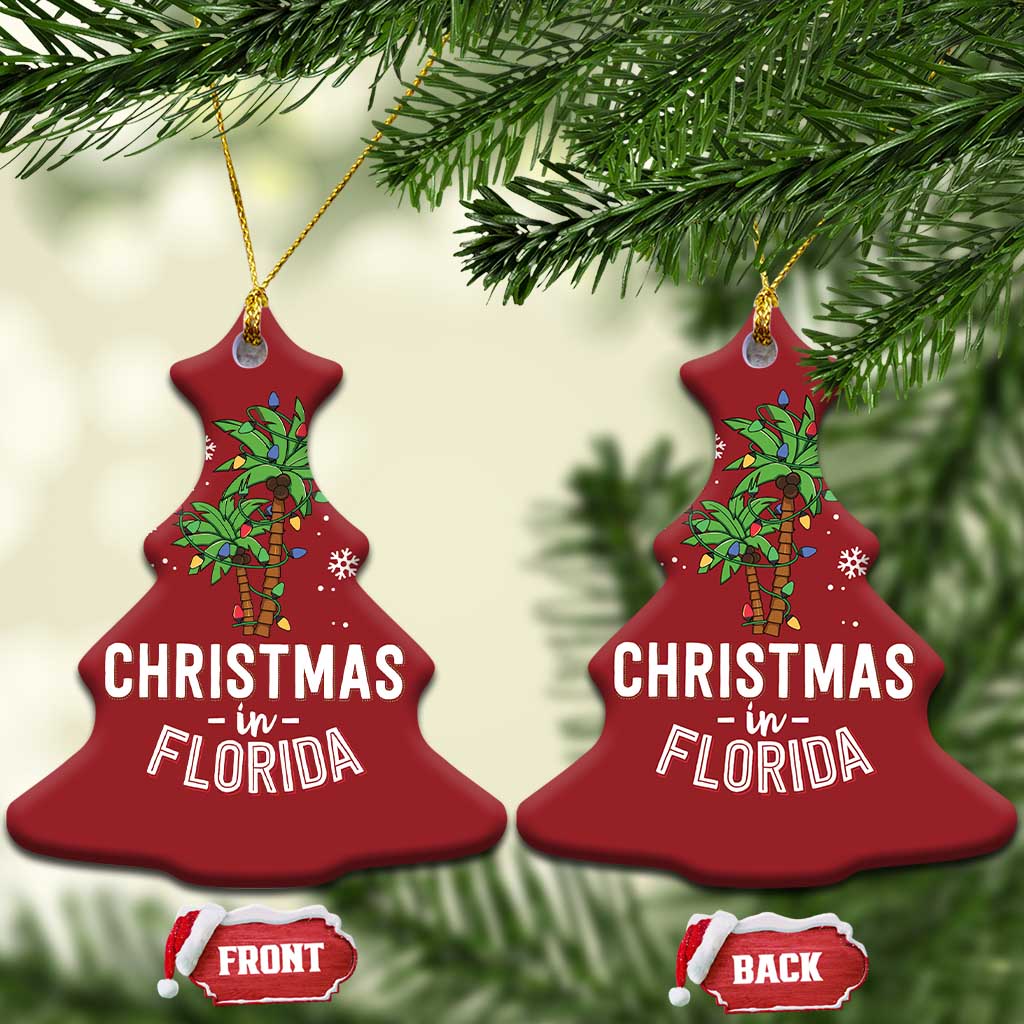 Xmas In Florida Christmas Ornament Deck The Palm Trees Matching Family Vacation TS02