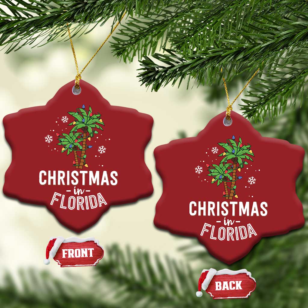 Xmas In Florida Christmas Ornament Deck The Palm Trees Matching Family Vacation TS02