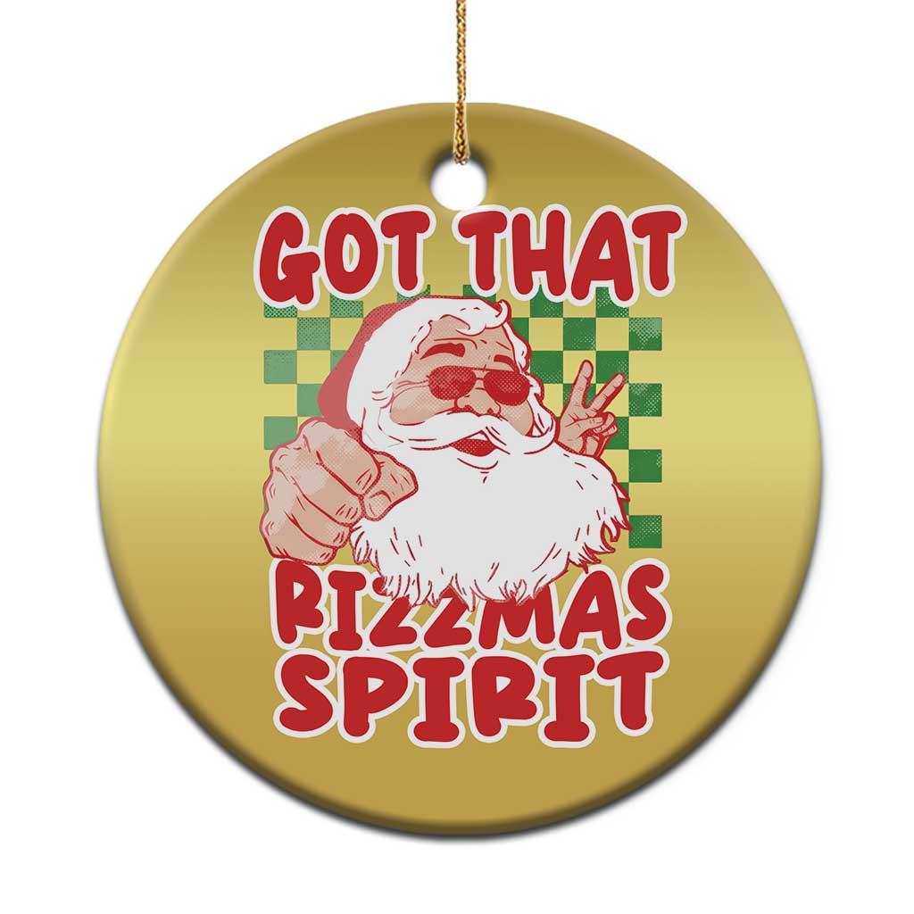 Funny Santa Rizz Xmas Christmas Ornament Got That Rizzmas Spirit Retro Groovy TS02