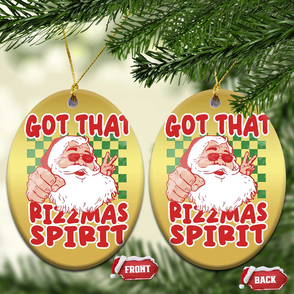 Funny Santa Rizz Xmas Christmas Ornament Got That Rizzmas Spirit Retro Groovy TS02
