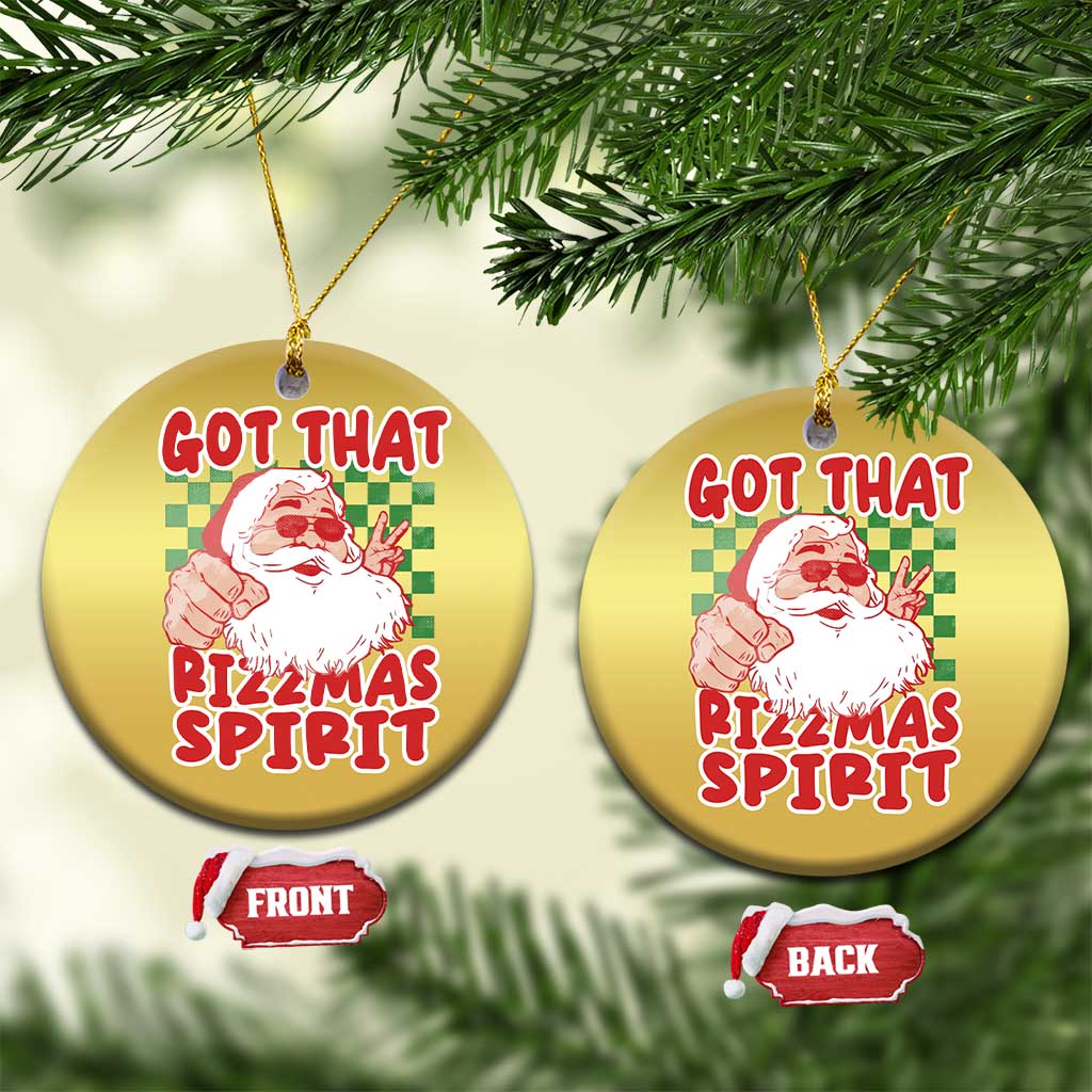 Funny Santa Rizz Xmas Christmas Ornament Got That Rizzmas Spirit Retro Groovy TS02