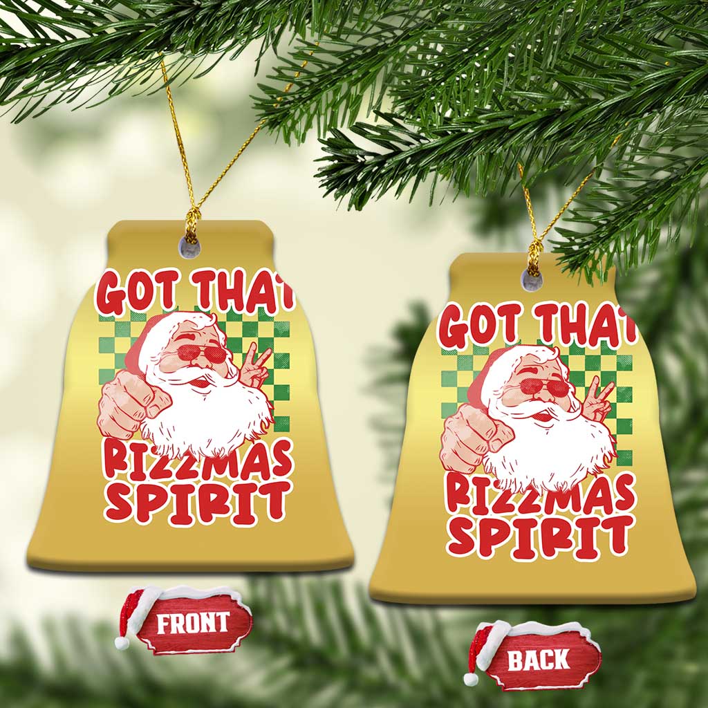 Funny Santa Rizz Xmas Christmas Ornament Got That Rizzmas Spirit Retro Groovy TS02