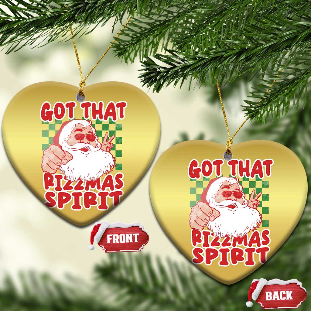 Funny Santa Rizz Xmas Christmas Ornament Got That Rizzmas Spirit Retro Groovy TS02