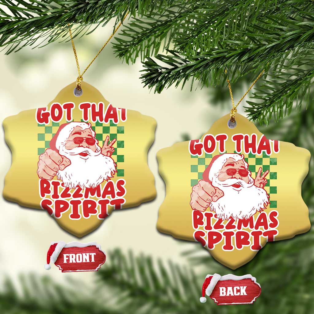 Funny Santa Rizz Xmas Christmas Ornament Got That Rizzmas Spirit Retro Groovy TS02