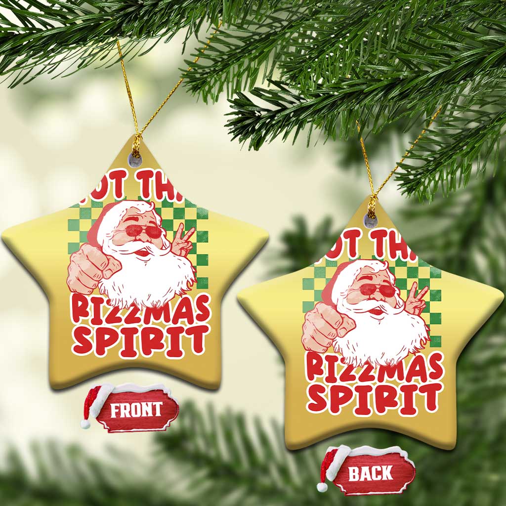 Funny Santa Rizz Xmas Christmas Ornament Got That Rizzmas Spirit Retro Groovy TS02