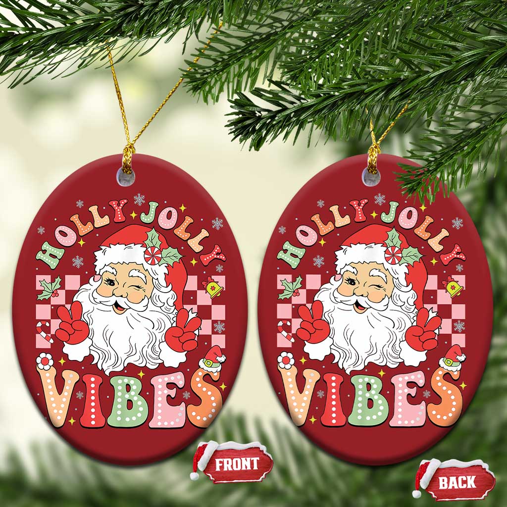 Retro Santa Xmas Christmas Ornament Groovy Cute Santa Claus Christmas Vibes Xmas TS02