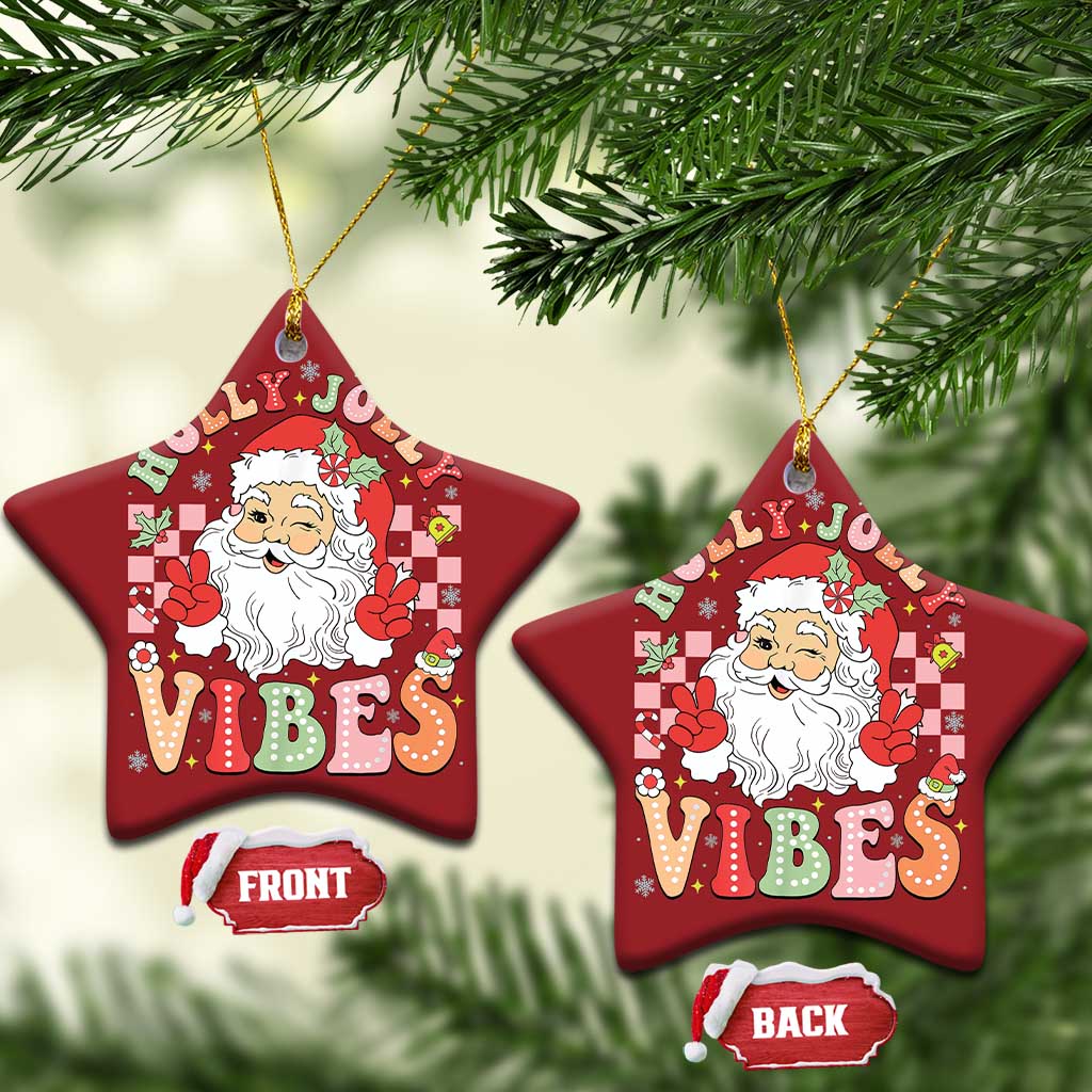 Retro Santa Xmas Christmas Ornament Groovy Cute Santa Claus Christmas Vibes Xmas TS02