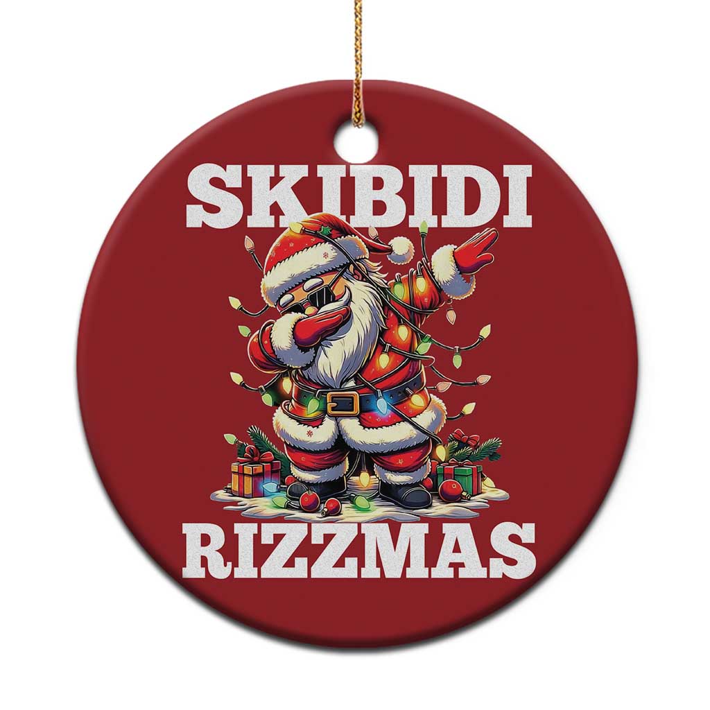 Funny Dabbing Santa Rizz Xmas Christmas Ornament Skibidi Rizzmas Xmas Lights TS02