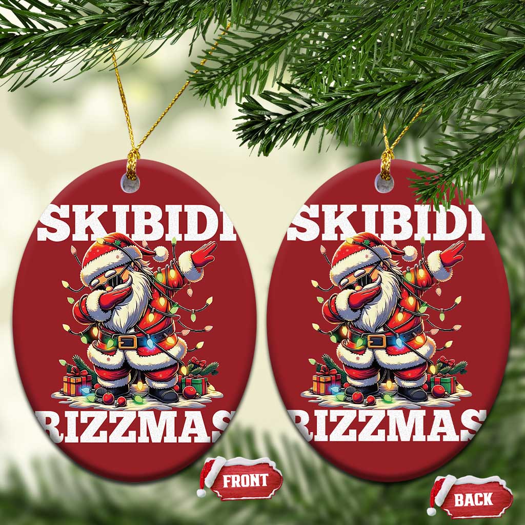 Funny Dabbing Santa Rizz Xmas Christmas Ornament Skibidi Rizzmas Xmas Lights TS02